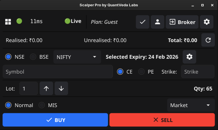 Scalper Pro Dashboard
